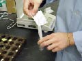 pouring sample powder